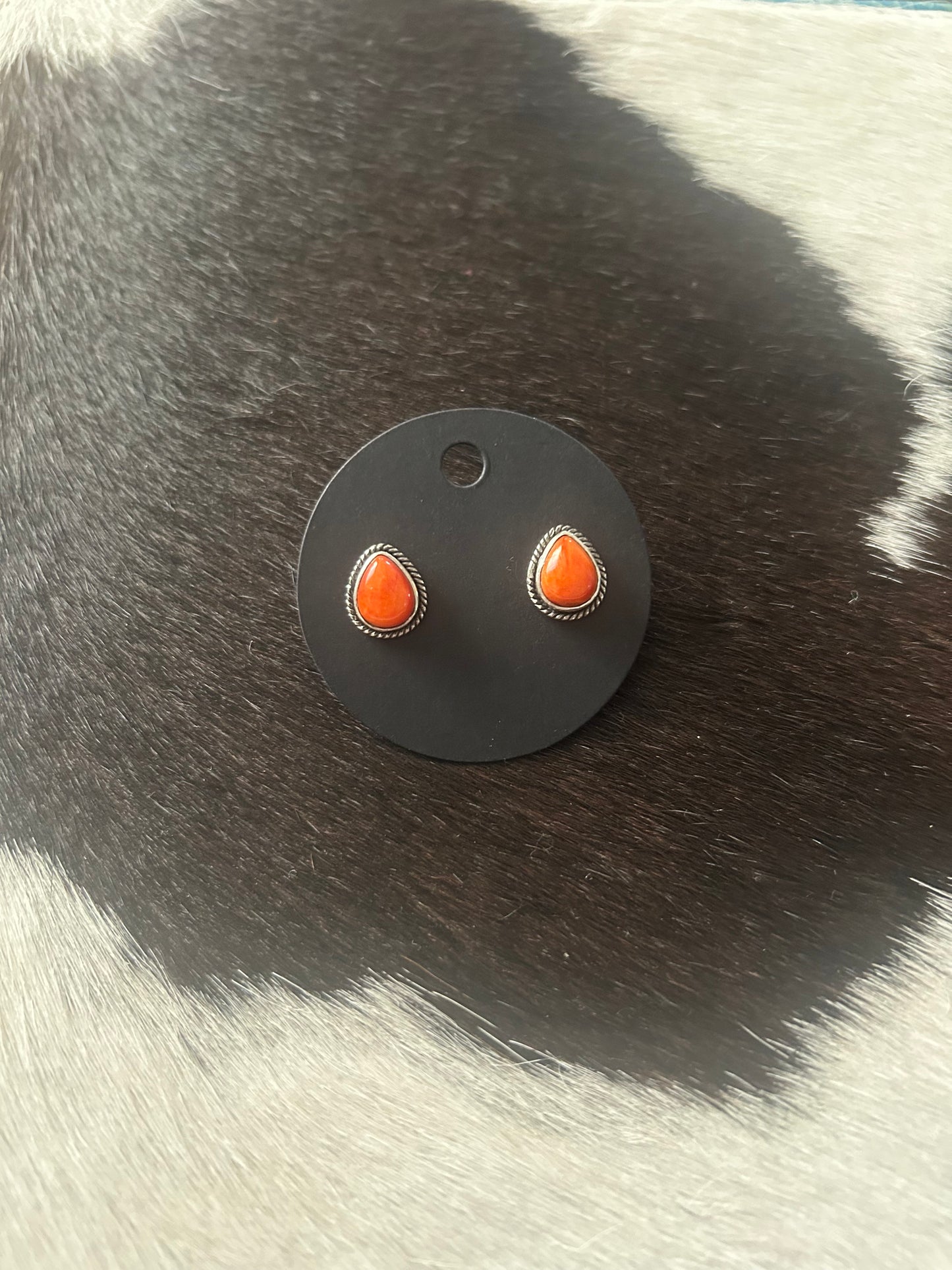 Orange Spiny Earrings