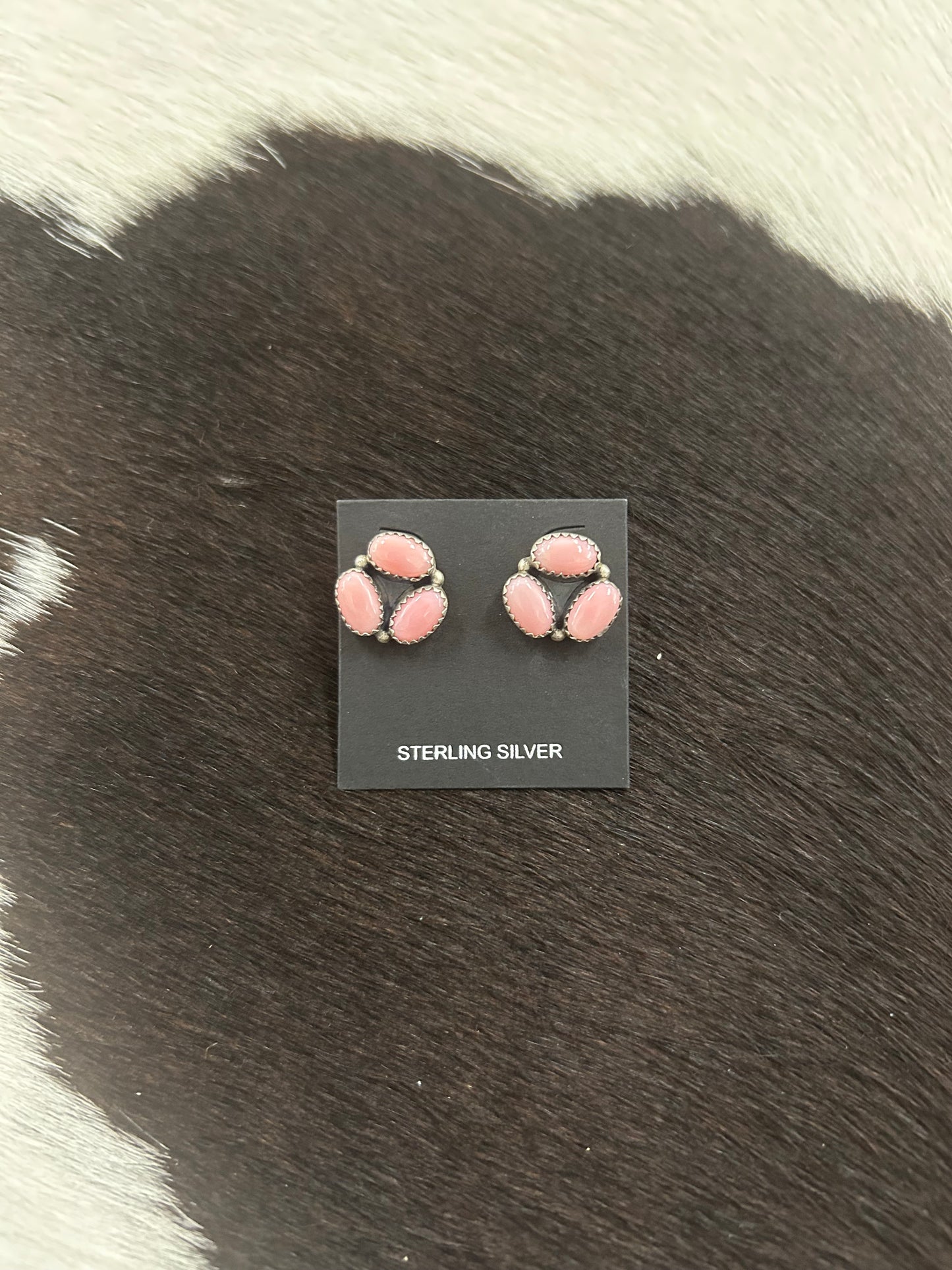 Pink Conch Cluster Earrings