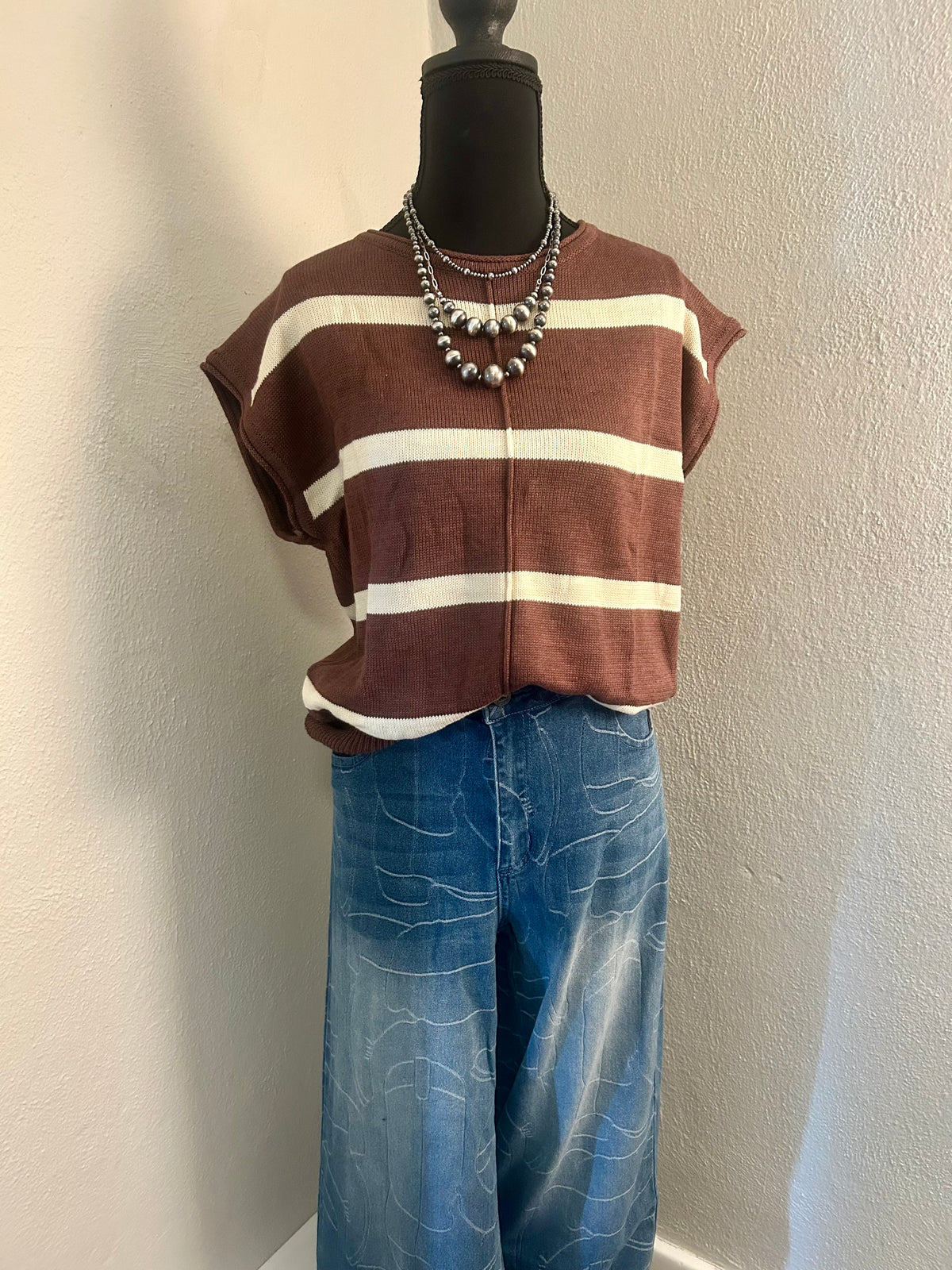 Brown Stripe Top