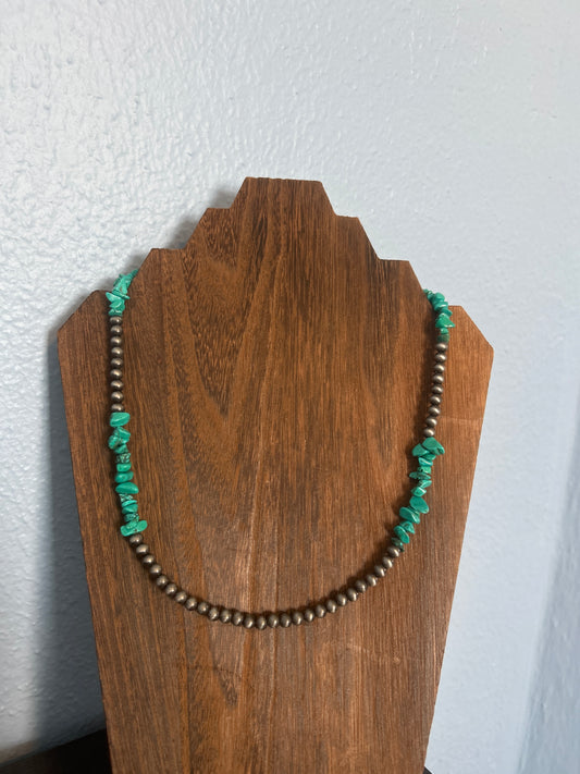 Faux Blue Chip Necklace