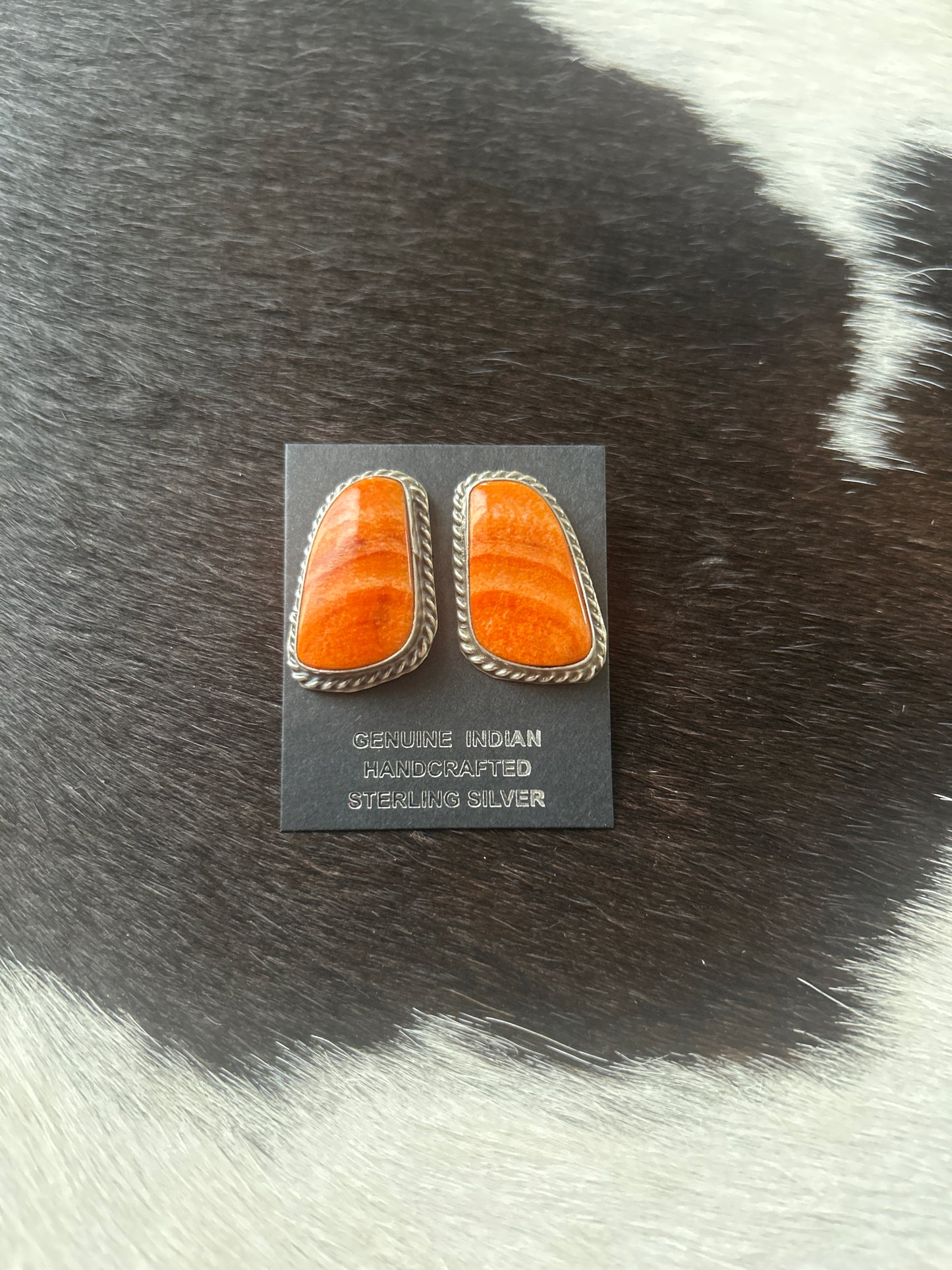 Orange Spiny Earrings