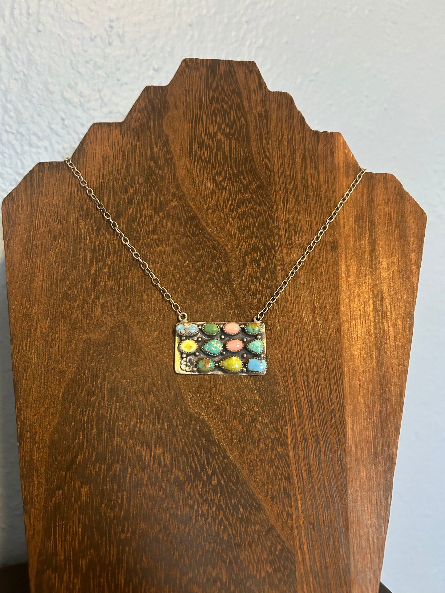 Multi Stone Bar Necklace