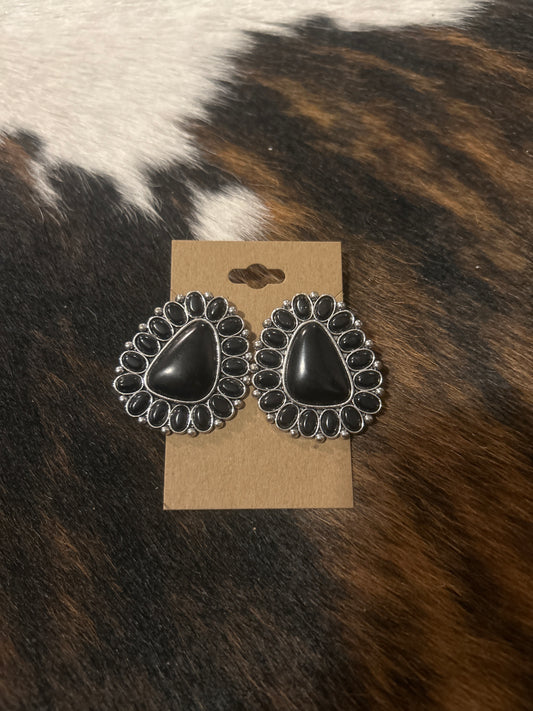 Faux Black Earrings