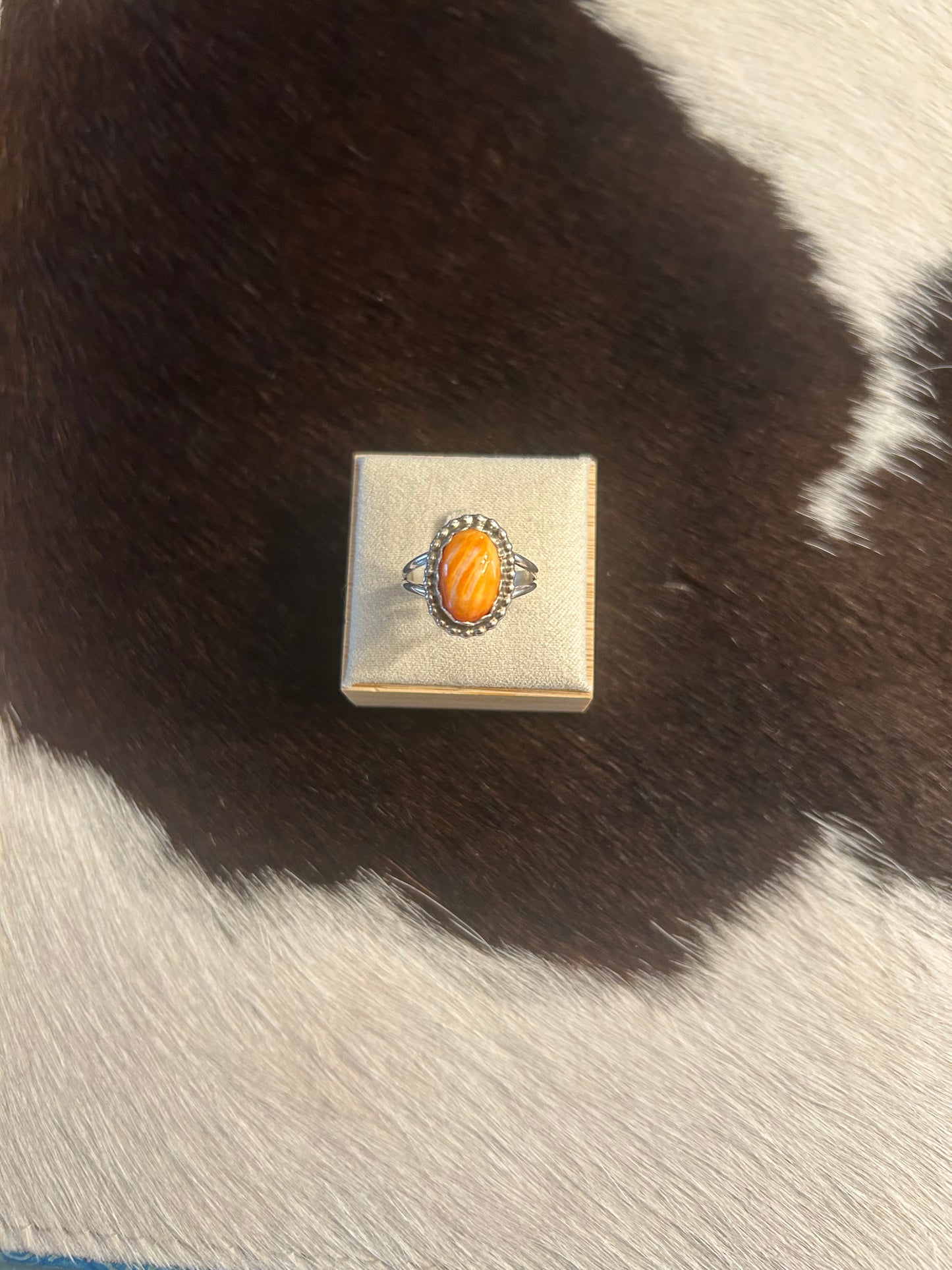 Orange Spiny Ring (Size 7)