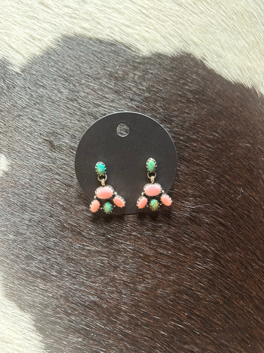 Kingman and Pink Conch Earrings