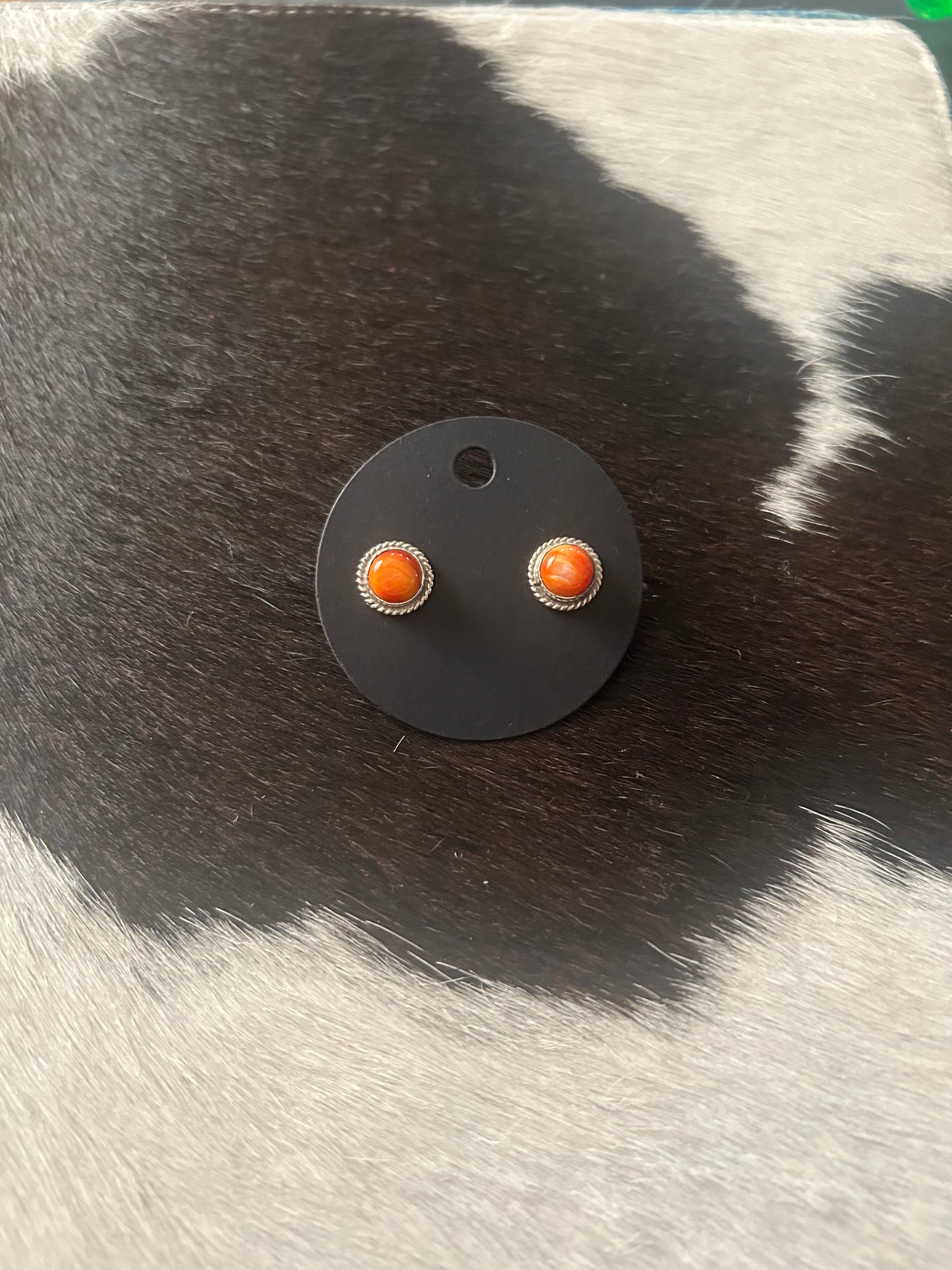 Orange Spiny Earrings