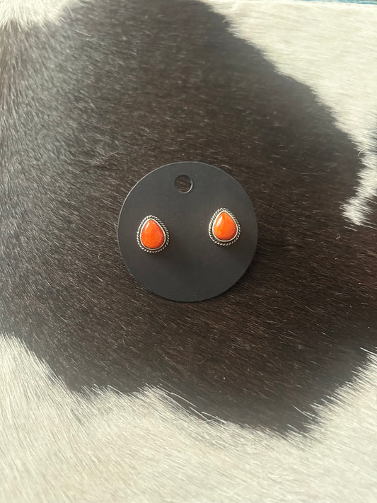 Orange Spiny Earrings