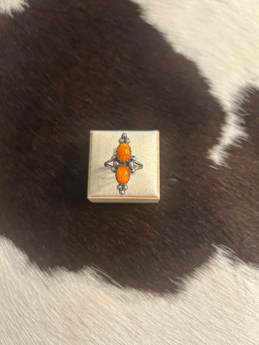 Orange Spiny Ring (Size 6.5)