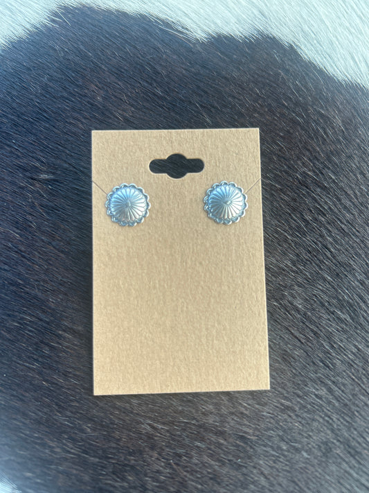 Silver Concho Earrings