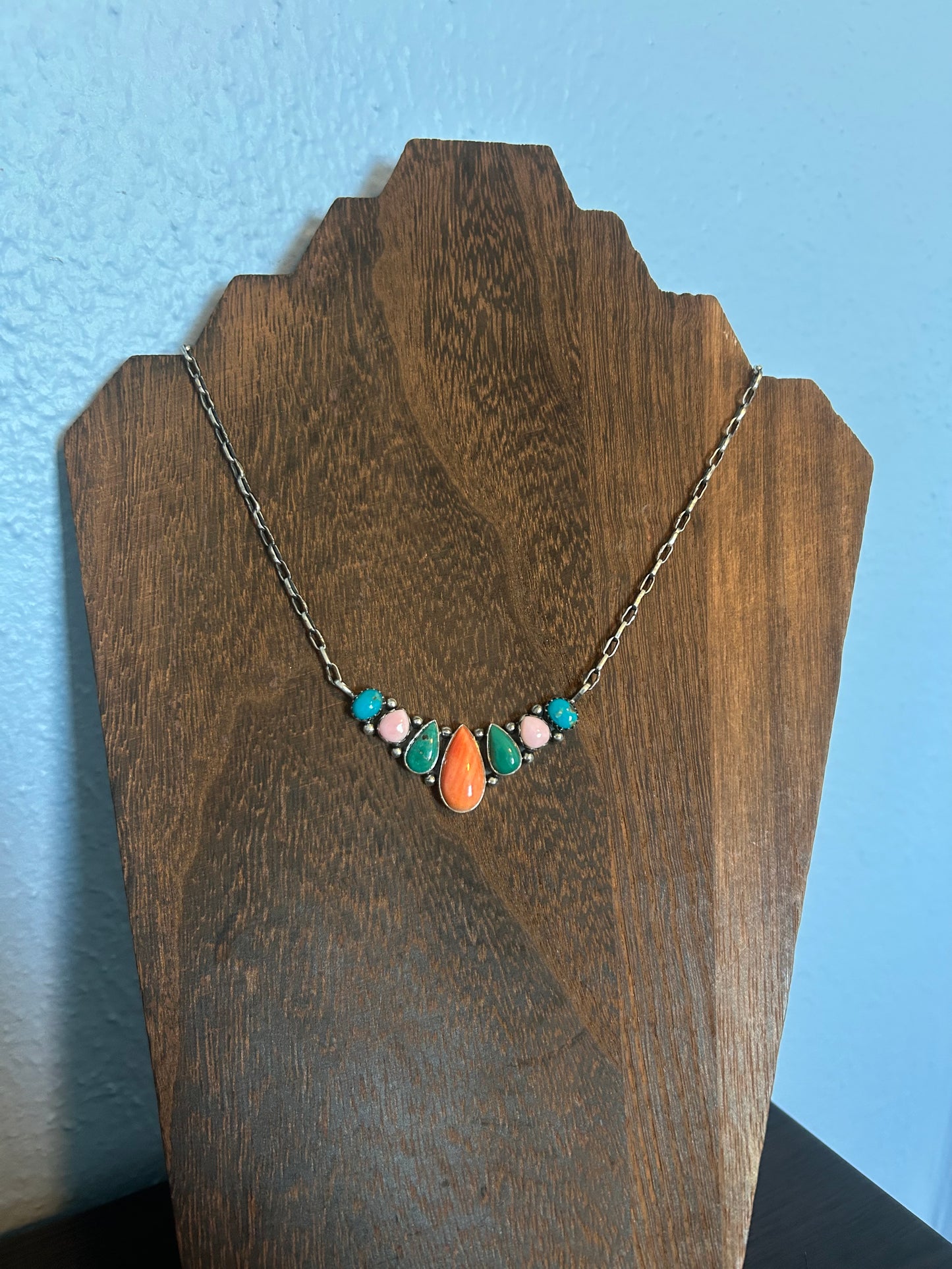 Multi Stone Bar Necklace