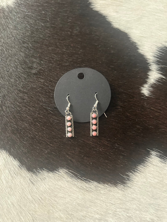 Pink Conch Dangle Earrings