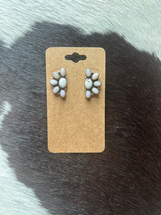Pink Opal and White Buffalo Studs