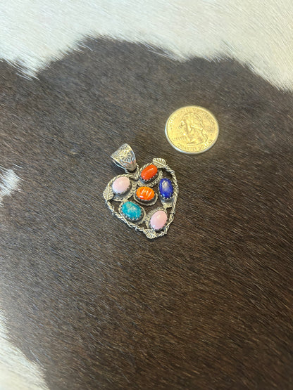 Heart Multi Stone Pendant