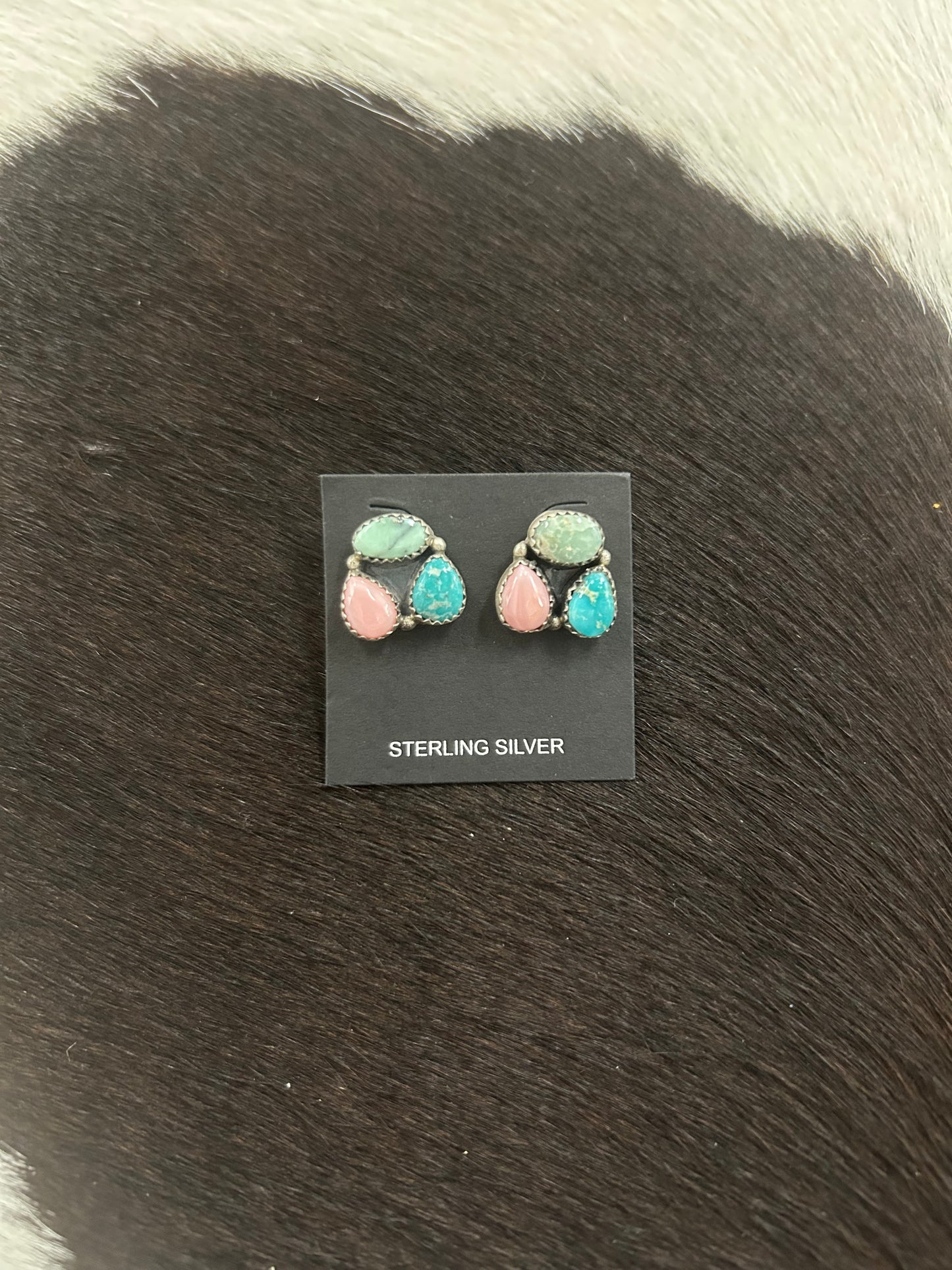Multi Stone Cluster Earrings