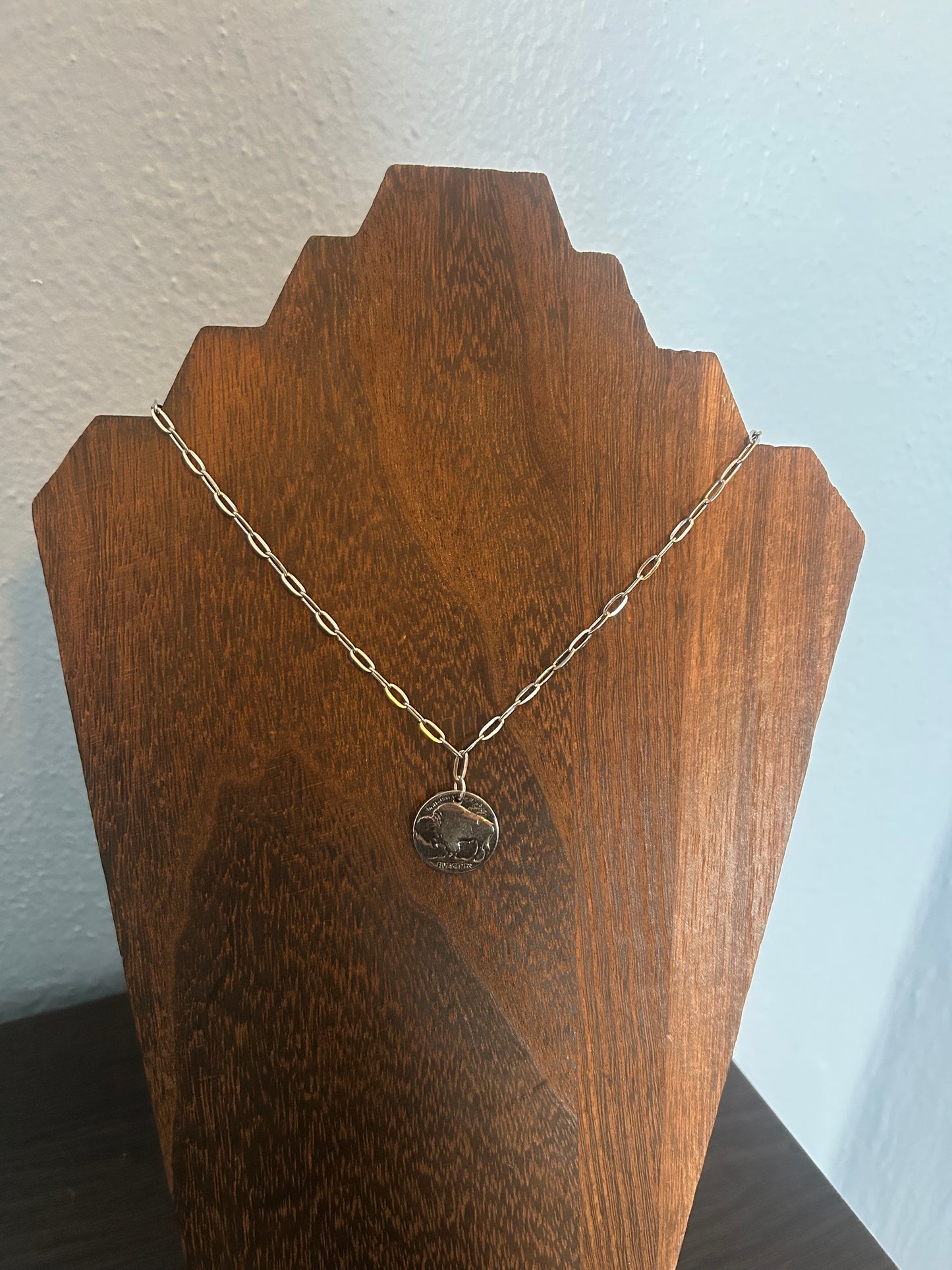 Buffalo Nickel Charm Necklace